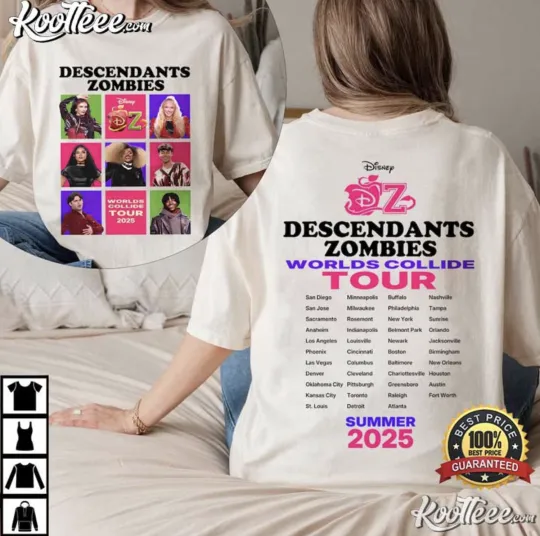 Discover Descendants Zombies Worlds Collide Tour Summer 2025 T-Shirt