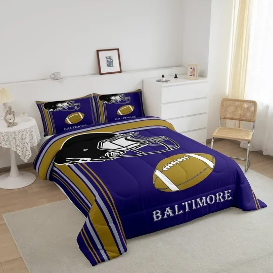 Baltimore Ravens Bedding Set Football set
