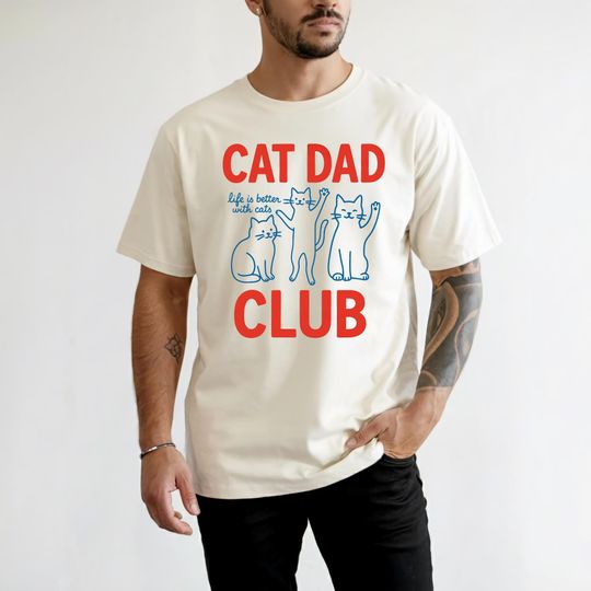 Discover Cat Dad Shirt, Cat Dad Tee, Comfort Colors Cat Dad Club TShirt, Back Design Tee Funny Cat Shirt, Cat Lover, New Cat Dad Shirt, Pet Parent.