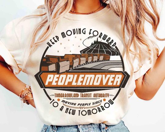 Discover Disney Space Mountain Peoplemover Keep Moving Forward Retro T-shirt, Tomorrowland Magic Kingdom WDW Matching Tee, Disneyland Family Gift