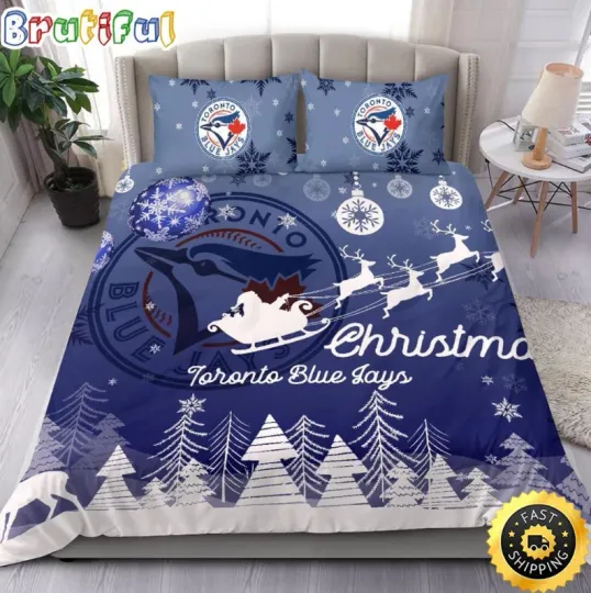 Discover Toronto Blue Jay Bedding Sets Santa Claus Sleigh And Reindeer Christmas