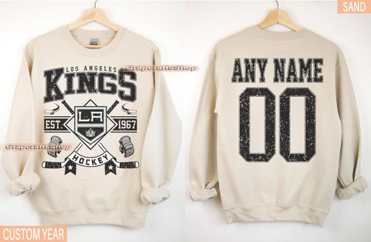 Personalized Los Angeles Hockey Sweatshirt, Los Angeles Kings crewneck, Los Angeles Hockey shirt, Custom Hockey Shirt,Hockey Number Shirt