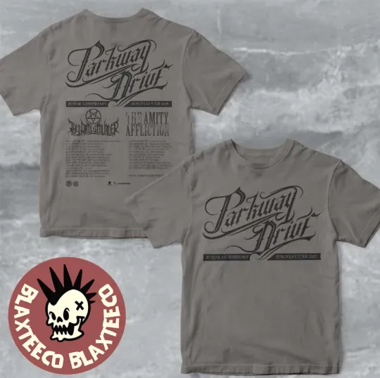 Discover Parkway Drive 20 Year Anniversary European Tour 2025 Schedule Dates T-Shirt