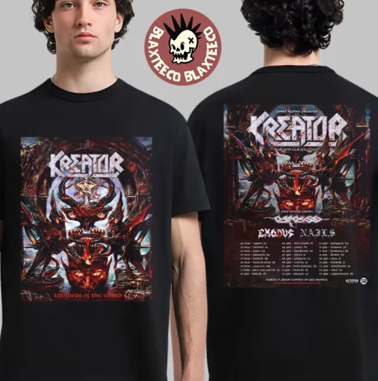 Discover Kreator Krushers Of The World Uk Europe 2026 Tour Two Sided T-Shirt