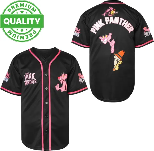 Funny The Pink Panther Baseball Jersey AOP 3D Adults Kids Size