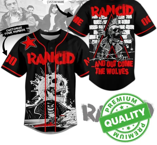 Discover Rancid Out Come The Wolves Personalized Baseball Jersey 3d Shirt