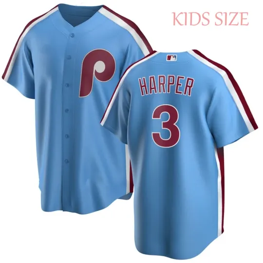 Discover Harper #3 P Team Blue  Baseball Jersey 3D AOP Adults Kids Youth Size