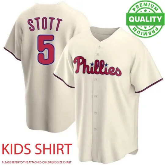 Discover Number #5 Philadelphia Stott Baseball Jersey 3D AOP Adults Kids Youth
