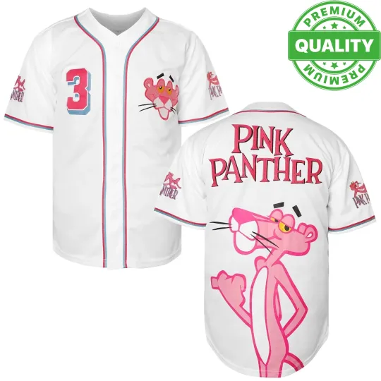 CUSTOM The Pink Panther Baseball Jersey AOP 3D Adults Kids Size