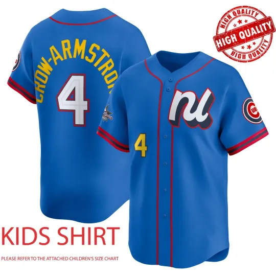 Discover New Petee Crow‑Armstrong Number Baseball Jersey Cubs 3D AOP Adults Kids