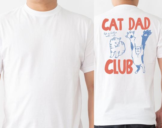 Discover Cat Dad Shirt, Cat Dad Tee, Cat Dad Club TShirt, Back Design Tee Funny Cat Shirt, Cat Lover, New Cat Dad Shirt, Pet Parent