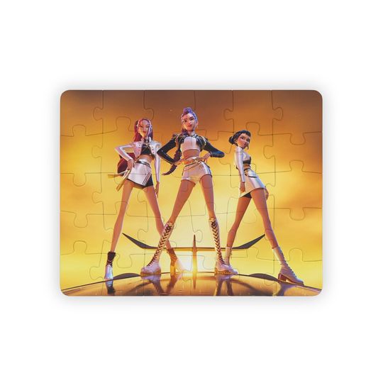 Kids' Jigsaw Puzzle, 30 Pieces, Kpop Demon Hunters Theme, Rumi, Mira, and Zoe, Fun Puzzle Game