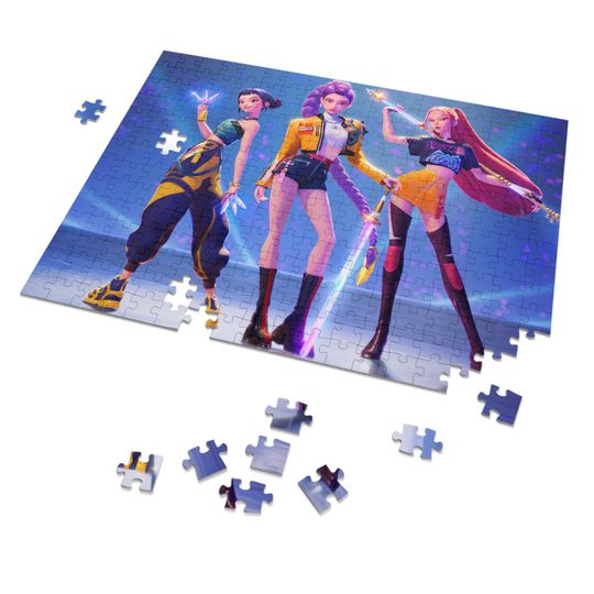 Discover Kpop Demon Hunters Jigsaw Puzzle with Tin, Rumi, Zoe, and Mira