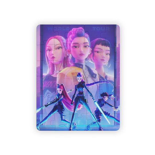 Kids' 30-Piece Jigsaw Puzzle - Kpop Demon Hunters Themed Puzzle with Rumi, Mira, and Zoe, Fun Activity for Children