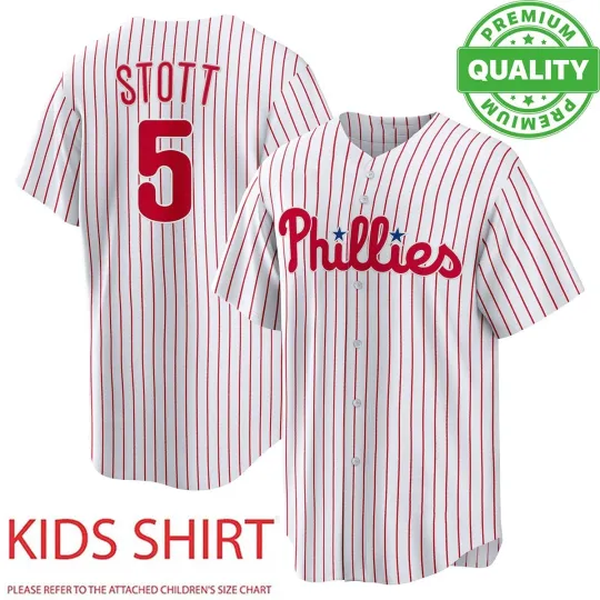 Discover Custom Philadelphia Number #5 Stott Baseball Jersey 3D AOP Adults Kids Youth