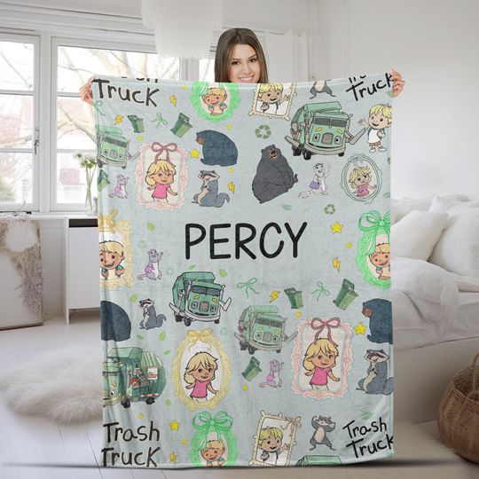 Discover Trash Truck Blanket/trash Truck Blanket/trash Truck Birthday Gifts/truck Lover Gift Blanket/birthday Gifts/trash Truck Theme Party NGW123