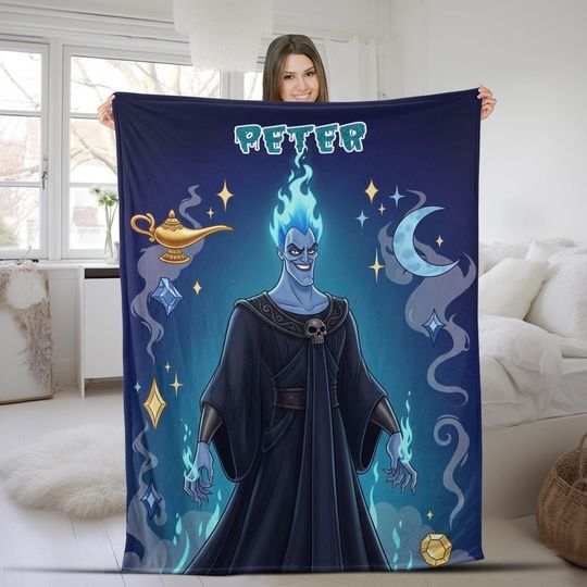 Discover Personalized Disney Villian Hades Hercules Blanket, Custom Name Megara Hercules Diva the Muses, WDW Disneyland Villain Hades Gift NGWT10