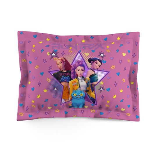 Huntrix K-Pop Demon Hunters Microfiber Body Pillowcase Blue Anime Style