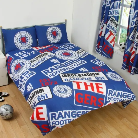Discover RANGERS FC DOUBLE DUVET COVER SET FOOTBALL HOME GIFT