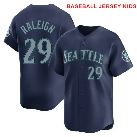 Discover #29 Cal Raleigh  Baseball Jersey Kids Shirt S-5XL men