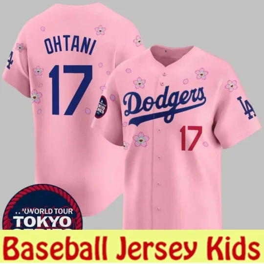 Discover Baseball Jersey Kids AOP 3D Shohei Ohtani pink men And Women