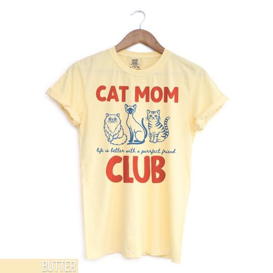 Discover Cat Mom T-Shirt, Purrfect Friend, Cat Club Tee, Cute Cat Lover Gift, Trendy Graphic TShirt, Gift for Pet Owners, Vintage Cat Breed Shirt