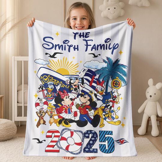 Discover Custom Disney Characters Cruise Blanket, Mickey & Friends Stitch Disney Cruise Line Blanket C1LH13