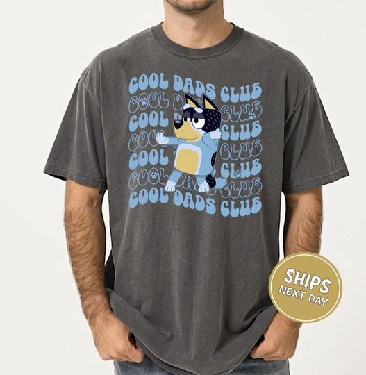 Blue Dog Dad Shirt Cool Dads Club Shirt Father's Day Gift Shirt Blue Dog Cartoon Shirt Dad Birthday Gift Funny Dad Shirts