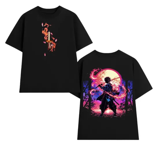 Discover Anime Manga Kamado tanjiror demon Double Sided Unisex T-Shirt
