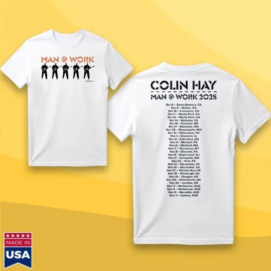 Discover Colin Hay Men At Work 2025 Tour Double Sided Unisex T-Shirt