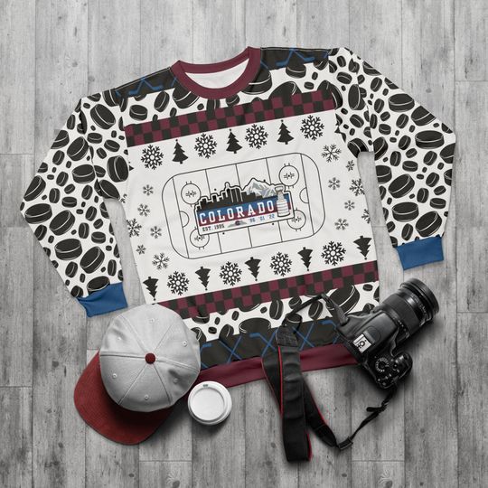 Discover Colorado Hockey Ugly Sweater Unisex Sweatshirt AOP, Christmas Outfit, Party, Gifts for Him, Gifts for Her, Denver Sports Fans