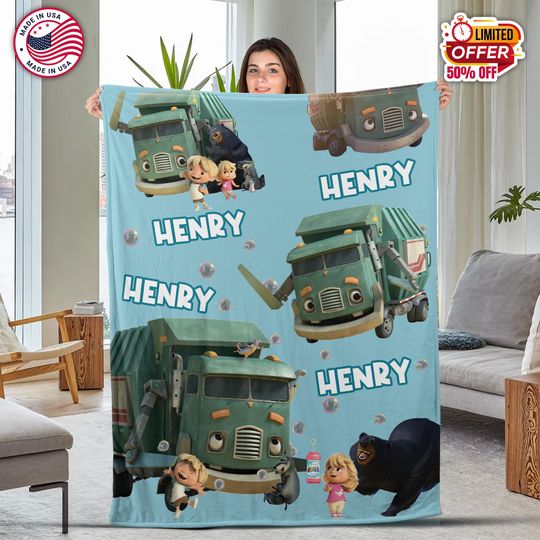 Discover Personalized Trash Truck Velveteen Blanket, Trash Truck Fleece Blanket, Series Trash Truck Birthday Gifts, Trash Truck Gift For Kids BXHK18