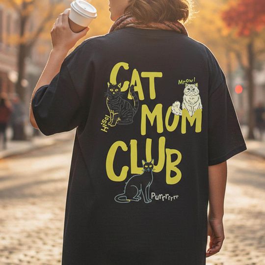 Discover Cat Mom Club Shirt, Pets Lover Gift Cute Cats Mama T-Shirt, Aesthetic Cat Lady Top for her