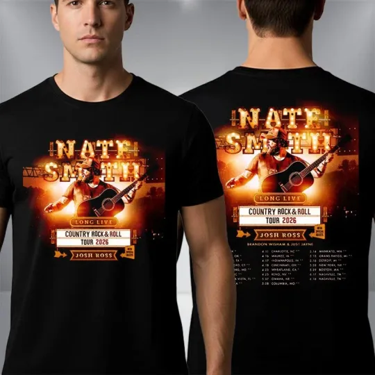Discover Nate Smith Country Rock n Roll Tour 2026 Schedule Tour Dates Unisex T-Shirt