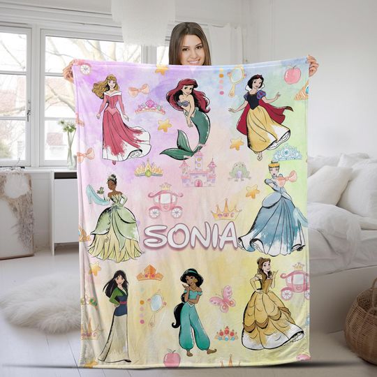 Discover Personalized Princess Blanket, Coquette Bows Princess Blanket, Disneyland Princess Blanket, Birthday Girl Blanket, Princess Blanket C1LS44