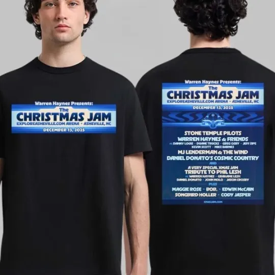 Discover Asheville NC 2025 Holiday Music Event Poster Two Sided Graphic T-Shirt