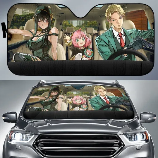 Discover Loid Yor Anya Car Sunshade for Anime Fans