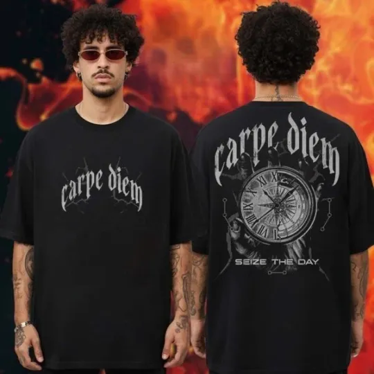 Carpe Diem Seize The Day Two Sided Motivational Unisex T-Shirt 2D