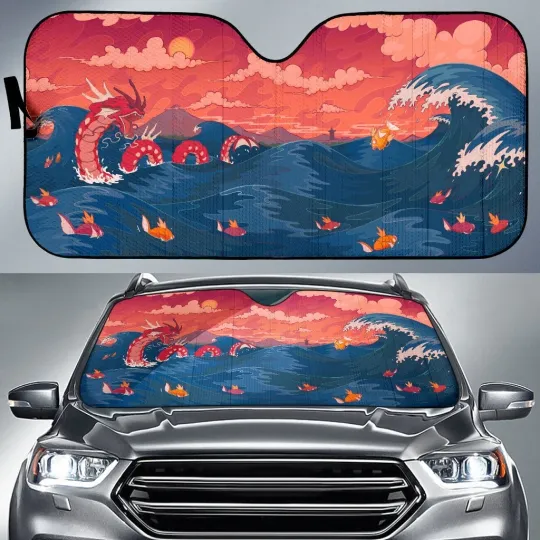 Great Wave Car Sunshade