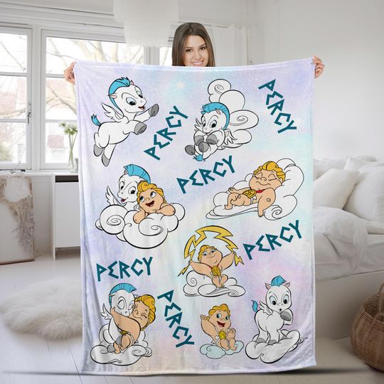 Discover Personalized Name Baby Hercules and Pegasus Blanket, Disney Hercules Fleece Blanket, Disneyland Family Matching, Walt Disney World C1LS39