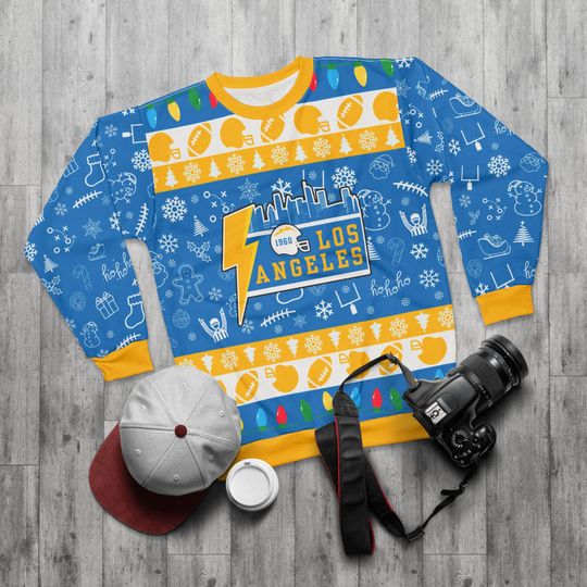 Los Angeles Football Ugly Sweater Unisex Sweatshirt AOP, Christmas Outfit, Party, Gifts for Him, Gifts for Her, Sports Fans, LA
