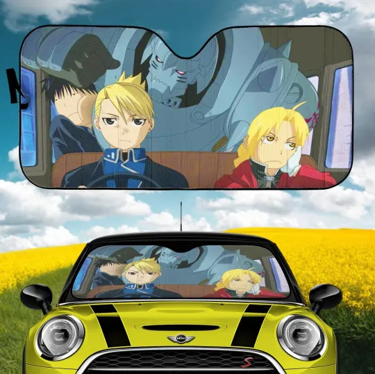 Discover Edward Riza Alphonse Car Sunshade, Anime Windshield Cover