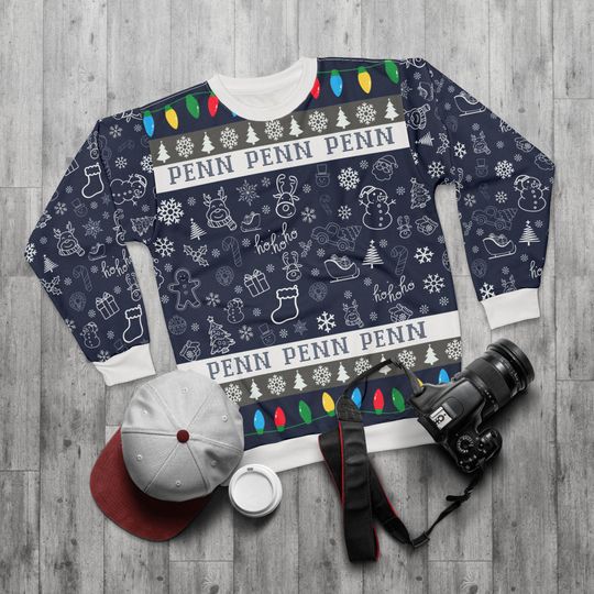 Discover Penn Ugly Sweater Unisex Sweatshirt AOP, Christmas Outfit, Party, Gifts for Him, Gifts for Her, Sports Fans, football, basketball