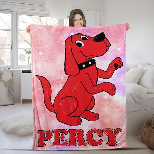 Discover Personalized Clifford the Big Red Dog Blanket, Clifford Blanket, Clifford the Big Red Dog Birthday Party Blanket, Bedding Decor C1LS38