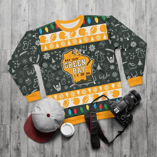 Discover Green Bay Football Ugly Sweater Unisex Sweatshirt AOP, Christmas Outfit, Party, Gifts for Him, Gifts for Her, Sports Fans