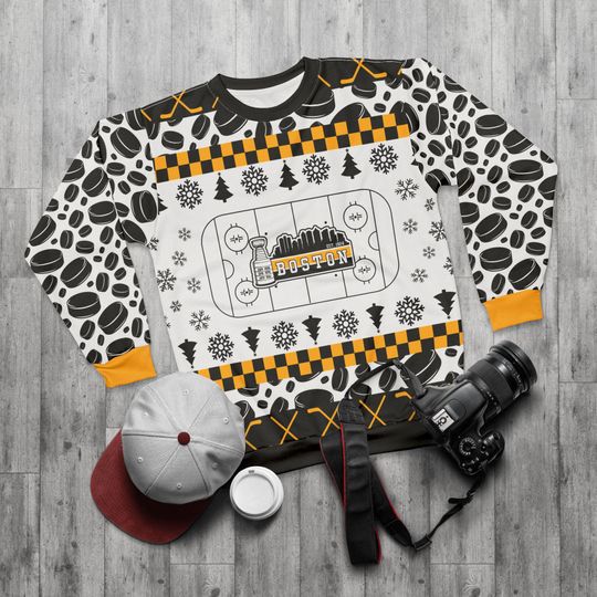 Discover Boston Hockey Ugly Sweater Unisex Sweatshirt AOP, Christmas Outfit, Party, Gifts for Him, Gifts for Her, Massachusetts Sports Fans