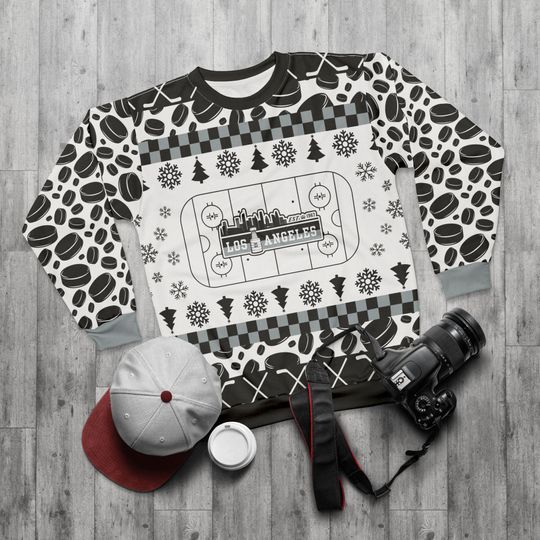 Discover Los Angeles Hockey Ugly Sweater Unisex Sweatshirt AOP, Christmas Outfit, Party, Gifts for Him, Gifts for Her, LA Sports Fans