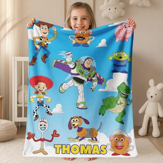 Discover Personalized Disney Toy Story Blanket, Custom Name Baby Girl Boy Disney Blanket, Toy Story Birthday Gift, Birthday Boy, Birthday Girl C1LK15