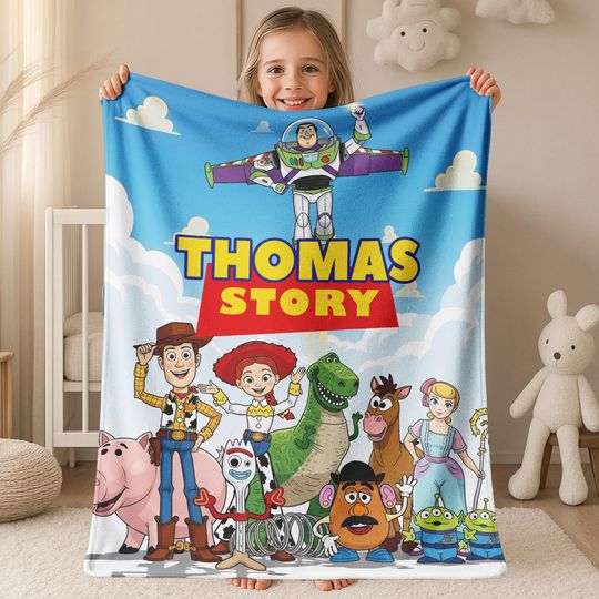 Discover Personalized Disney Toy Story Blanket, Custom Name Baby Girl Boy Disney Blanket, Toy Story Birthday Gift, Birthday Boy, Birthday Girl C1LK14