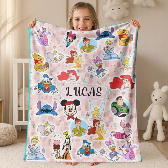 Discover Personalized Mickey & Friends Disney Character Blanket, Toy Story Princess Blanket, Disney Blanket, Birthday Girl Boy Gift Blanket C1LJ17